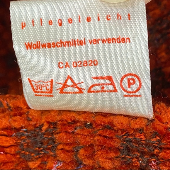 Vintage Mondi Rust Orange Textured Plush Cardigan Shawl Collar Size 36 - Picture 13 of 13